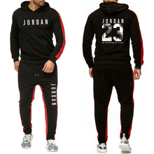 Load image into Gallery viewer, Ropa de marca, chándal de moda para hombres, traje deportivo Casual para hombres, sudaderas con capucha, ropa deportiva JORDAN 23, abrigo + pantalón conjunto para hombre