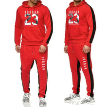 Load image into Gallery viewer, Ropa de marca, chándal de moda para hombres, traje deportivo Casual para hombres, sudaderas con capucha, ropa deportiva JORDAN 23, abrigo + pantalón conjunto para hombre