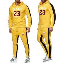 Load image into Gallery viewer, Ropa de marca, chándal de moda para hombres, traje deportivo Casual para hombres, sudaderas con capucha, ropa deportiva JORDAN 23, abrigo + pantalón conjunto para hombre